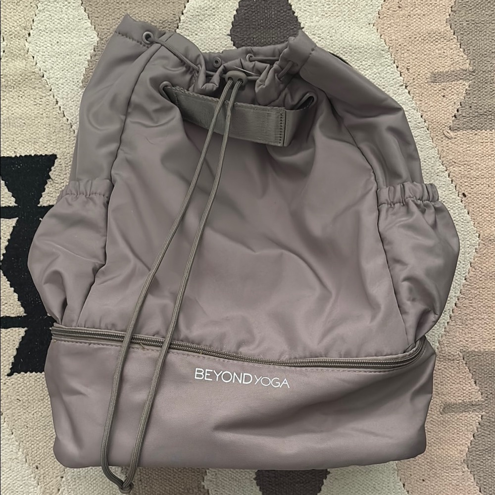 Beyond Yoga Gray Drawstring Bag